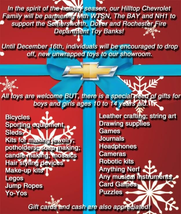 Toy donation drive details.