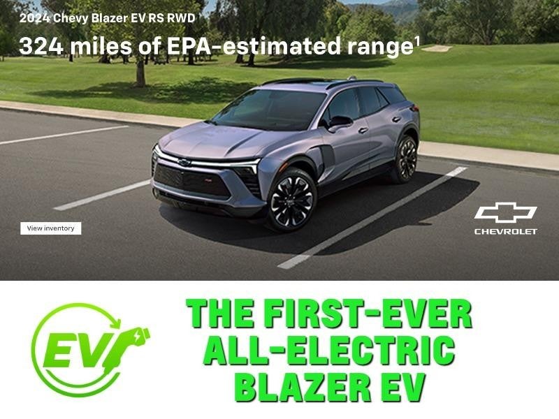 The image shows a 2024 Chevy Blazer EV. It's the first-ever all-electric Blazer EV